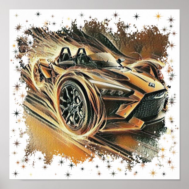 can am High-Speed Orange Supercar Poster (Framsidan)