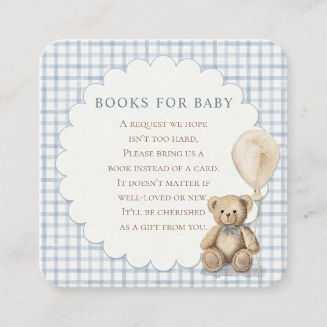 Can Bearly Wait Teddy Bear Books for Baby Shower Tilläggskort (Framsida)