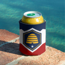 Can Cooler with new flag of Utah State, USA