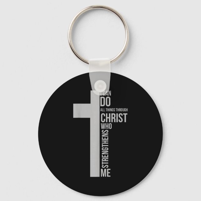 Can do things through christ who strengthens cross nyckelring (Framsida)