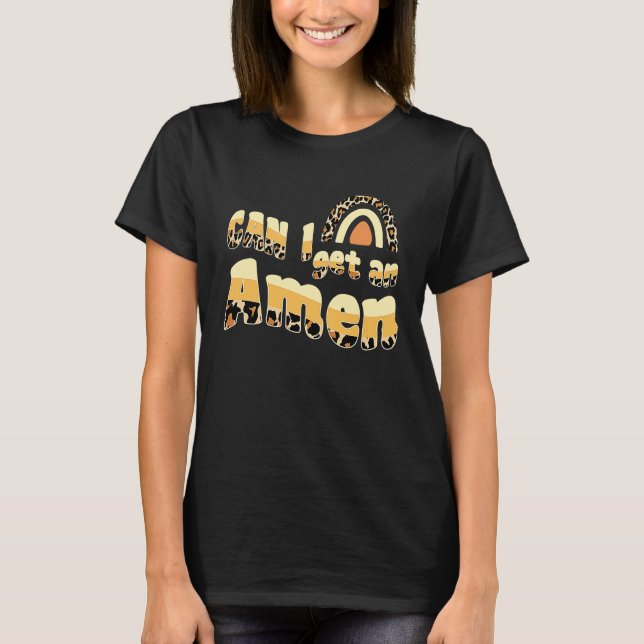 Can I Get An Amen Christian Jesus God  Leopard Pri T Shirt (Framsida)