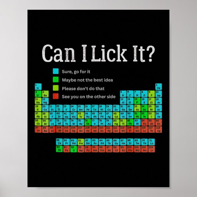 Can I Lick It Funny Back To School Periodic Table  Poster (Framsidan)