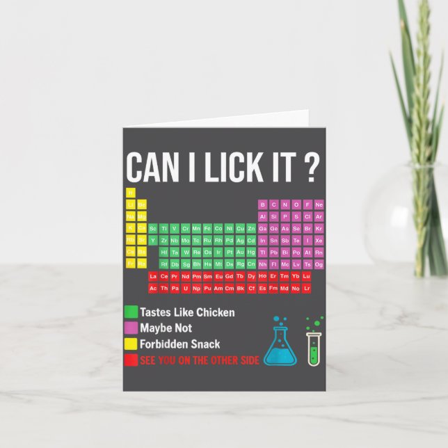 Can I Lick It Periodic Table Chart Science Teacher Kort (Framsida)
