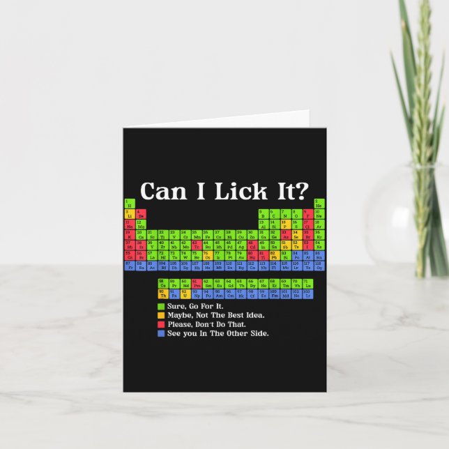 Can I Lick It Periodic Table Chart Science Teacher Kort (Framsida)