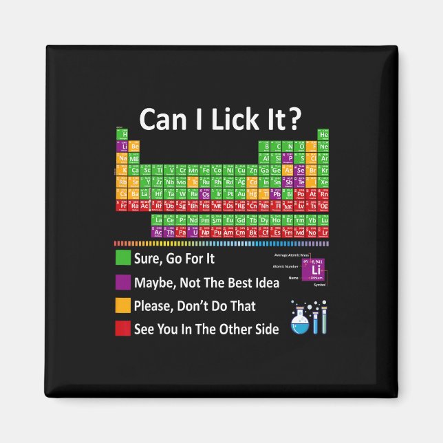 Can I Lick It Periodic Table Chart Science Teacher Magnet (Framsidan)