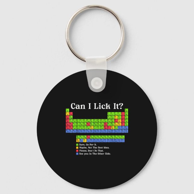 Can I Lick It Periodic Table Chart Science Teacher Nyckelring (Framsida)