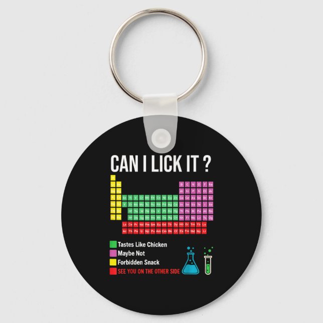 Can I Lick It Periodic Table Chart Science Teacher Nyckelring (Framsida)