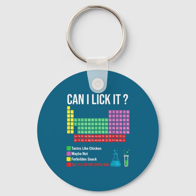 Can I Lick It Periodic Table Chart Science Teacher Nyckelring (Framsida)
