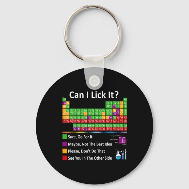 Can I Lick It Periodic Table Chart Science Teacher Nyckelring (Framsida)