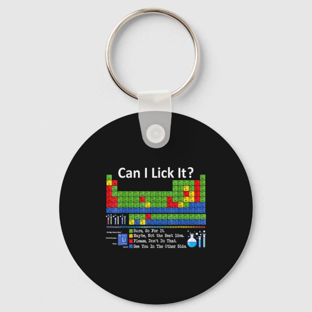 Can I Lick It Periodic Table Chart Science Teacher Nyckelring (Framsida)
