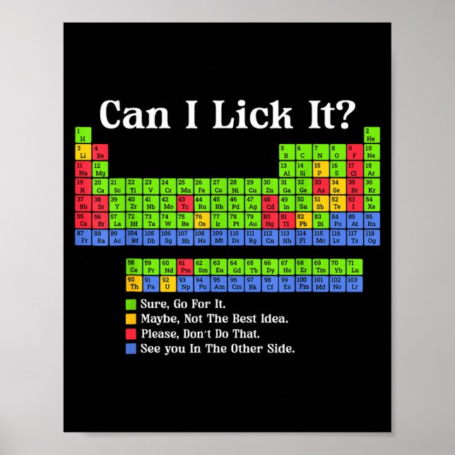 Can I Lick It Periodic Table Chart Science Teacher Poster (Framsidan)