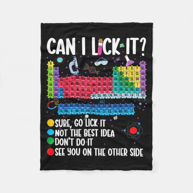 Can I Lick It Periodic Table Funny Science Chemist Fleecefilt (Framsidan)