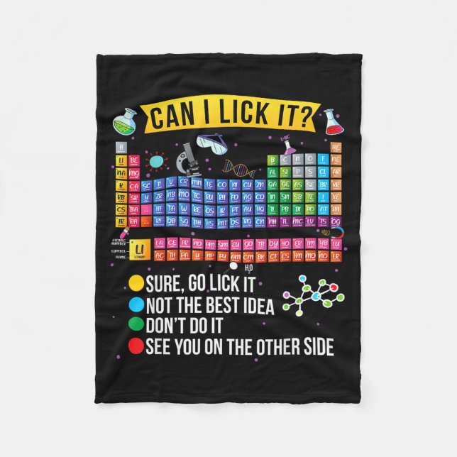 Can I Lick It Periodic Table Funny Science Chemist Fleecefilt (Framsidan)