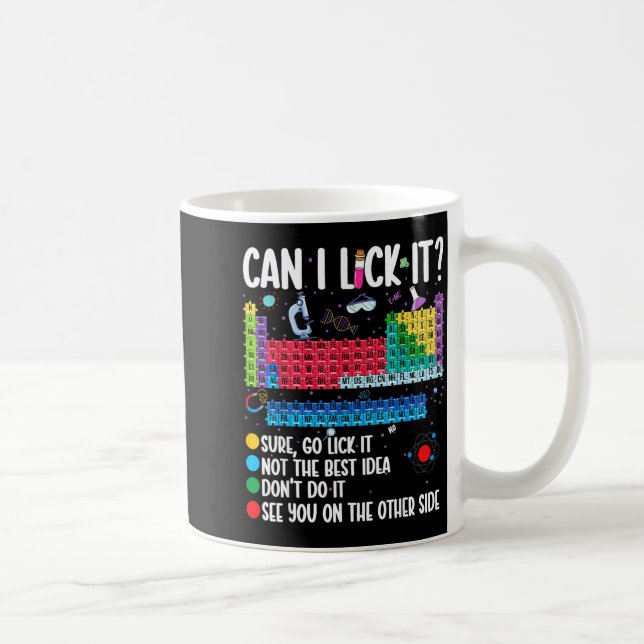 Can I Lick It Periodic Table Funny Science Chemist Kaffemugg (Höger)