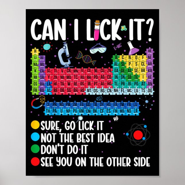 Can I Lick It Periodic Table Funny Science Chemist Poster (Framsidan)