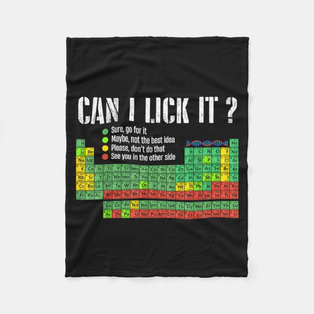 Can I Lick It Periodic Table Funny Science Teacher Fleecefilt (Framsidan)
