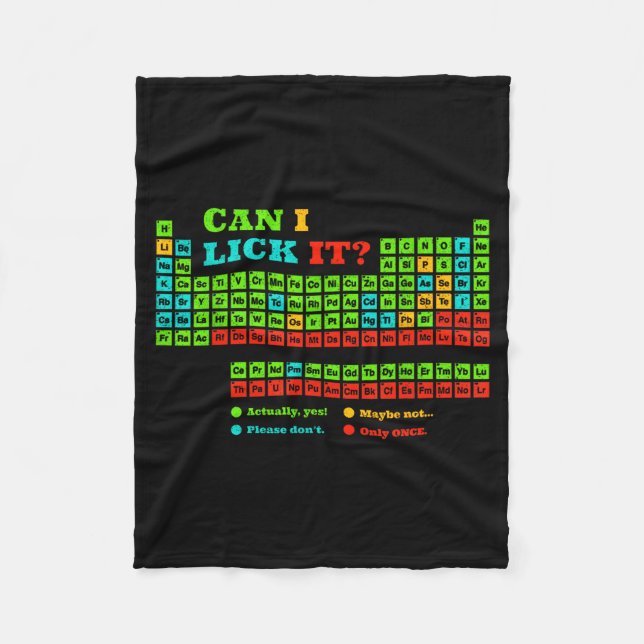 Can I Lick It Periodic Table Funny Science Teacher Fleecefilt (Framsidan)
