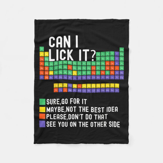Can I Lick It Periodic Table Funny Science Teacher Fleecefilt (Framsidan)