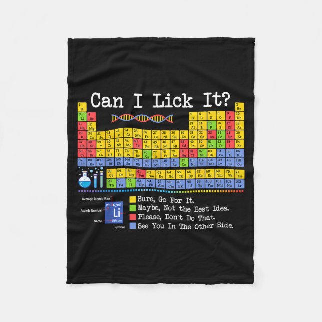 Can I Lick It Periodic Table Funny Science Teacher Fleecefilt (Framsidan)