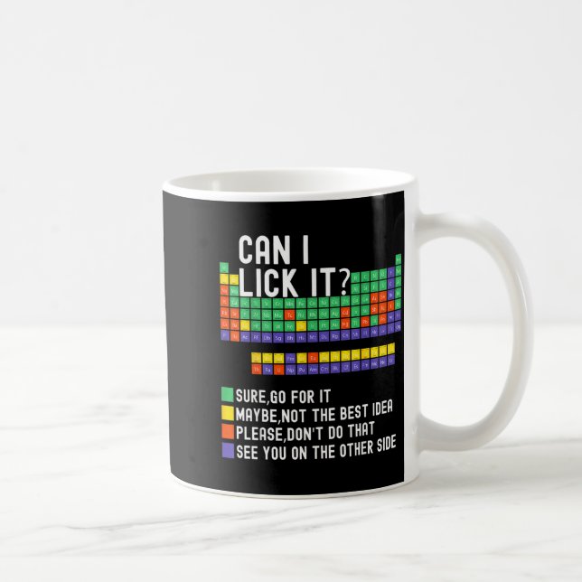Can I Lick It Periodic Table Funny Science Teacher Kaffemugg (Höger)