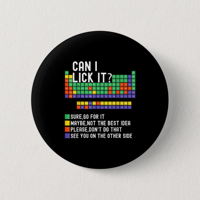 Can I Lick It Periodic Table Funny Science Teacher Knapp (Framsida)