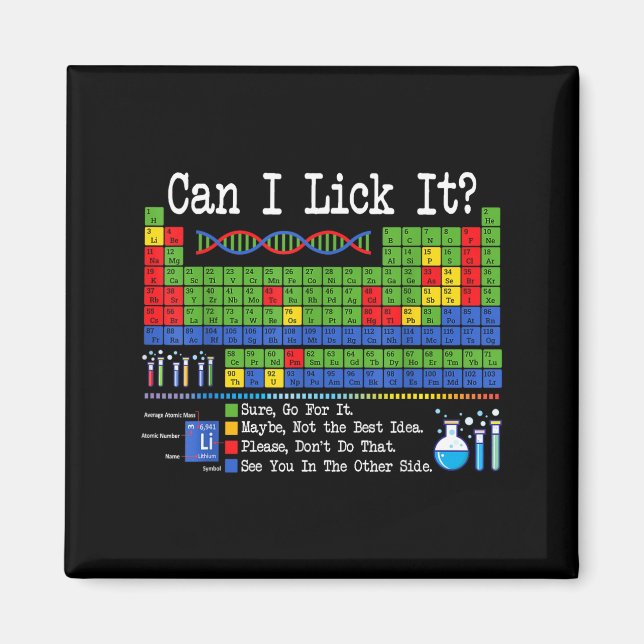 Can I Lick It Periodic Table Funny Science Teacher Magnet (Framsidan)