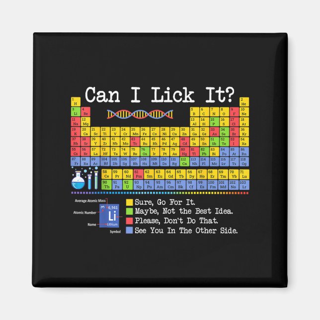 Can I Lick It Periodic Table Funny Science Teacher Magnet (Framsidan)