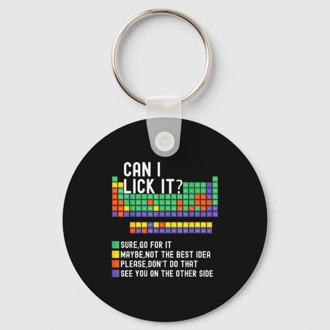 Can I Lick It Periodic Table Funny Science Teacher Nyckelring (Framsida)