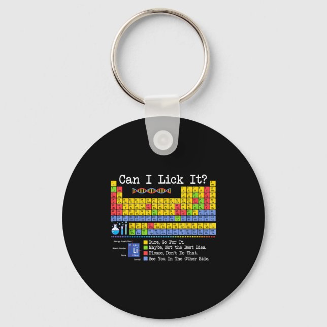 Can I Lick It Periodic Table Funny Science Teacher Nyckelring (Framsida)