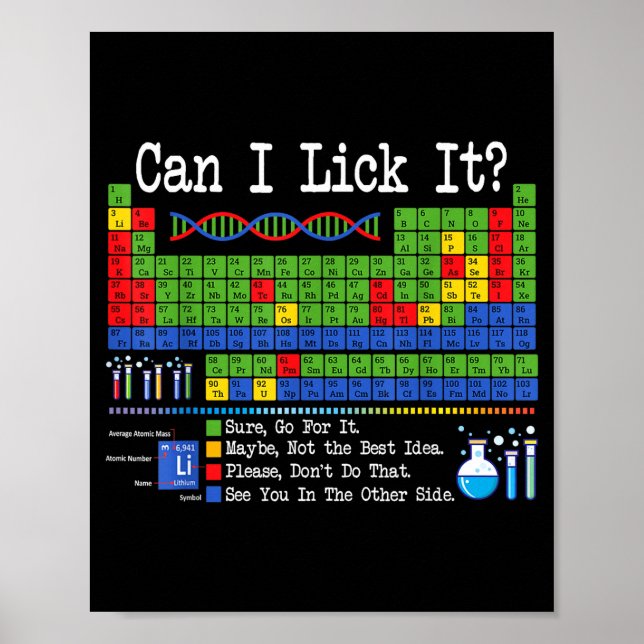 Can I Lick It Periodic Table Funny Science Teacher Poster (Framsidan)