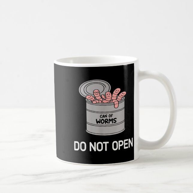 Can Of Worms Do Not Open, Funny, Jokes, Sarcastic  Kaffemugg (Höger)