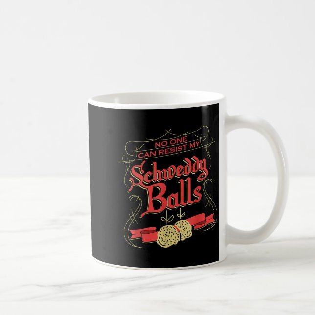 Can Resist My Schweddy Ball Candy Ugly Xmas Appare Kaffemugg (Höger)