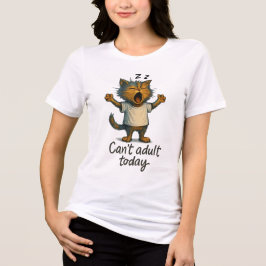 Can’t Adult Today Cat T-Shirt – Funny Lazy Cat Quo