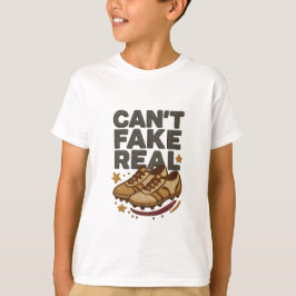 Can’t Fake Real Football Embroidered Design T Shirt