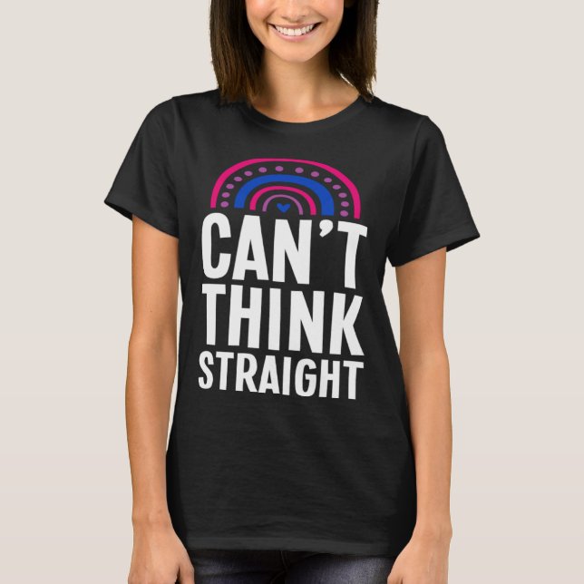 Can t Think Straight Bisexual Pride Bohemian Rainb T Shirt (Framsida)