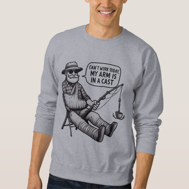 Can’t Work Today – Fishing Cast Sweatshirt (Framsida)