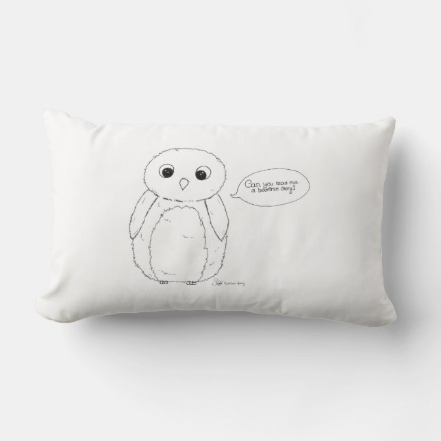 Can you read me a bedtime story? owl kudde. lumbarkudde (Framsida)