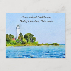 Cana Island fyr, Baileys Harbour, WI Vykort