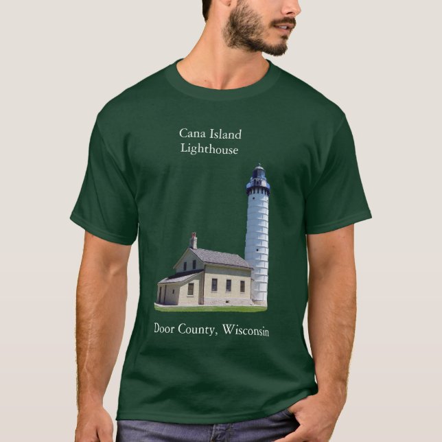 Cana Island Lighthouse-skjortans vita bokstäver T Shirt (Framsida)