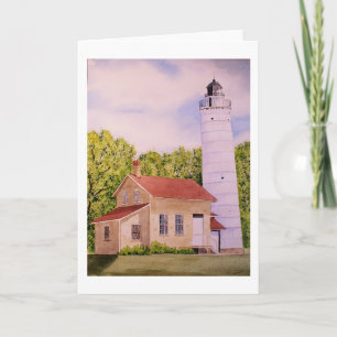 Cana Island Lighthouthouse Blank Greeting Card Kort
