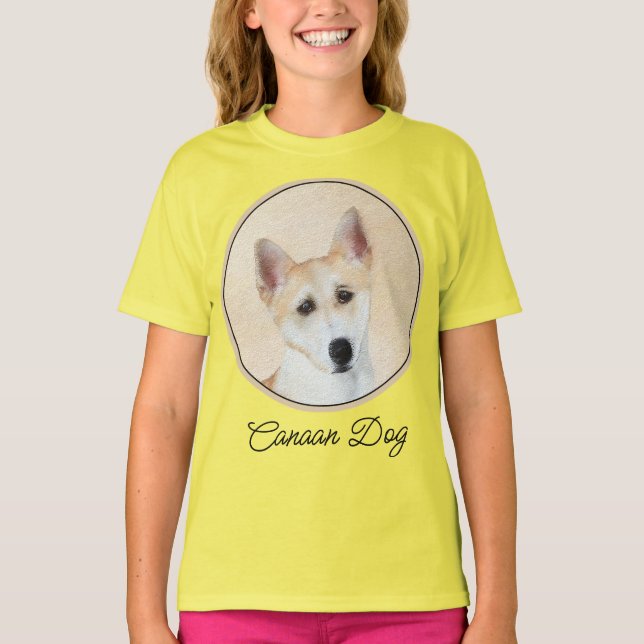 Canaan Dog Painting - Cute Original Dog Art T-Shir T Shirt (Framsida)