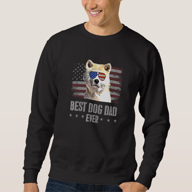 Canaan Hund Best Hund Pappa någonsin Retro USA Fl Lång Ärmad Tröja (Framsida)