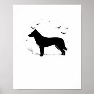 Canaan Hund - Halloween Måne Silhouette Classic T- Poster