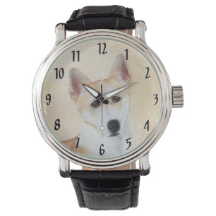 Canaan Hund Målning - Söt Original Hund Konst Armbandsur