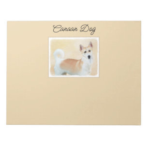 Canaan Hund Painting - Cute Original Hund Art Anteckningsblock