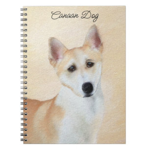 Canaan Hund Painting - Cute Original Hund Art Anteckningsbok