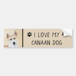 Canaan Hund Painting - Cute Original Hund Art Bildekal