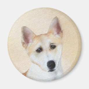 Canaan Hund Painting - Cute Original Hund Art Magnet