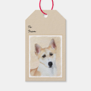 Canaan Hund Painting - Cute Original Hund Art Presentetikett