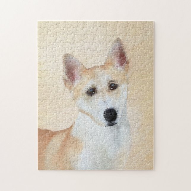 Canaan Hund Painting - Cute Original Hund Art Pussel (Vertikal)